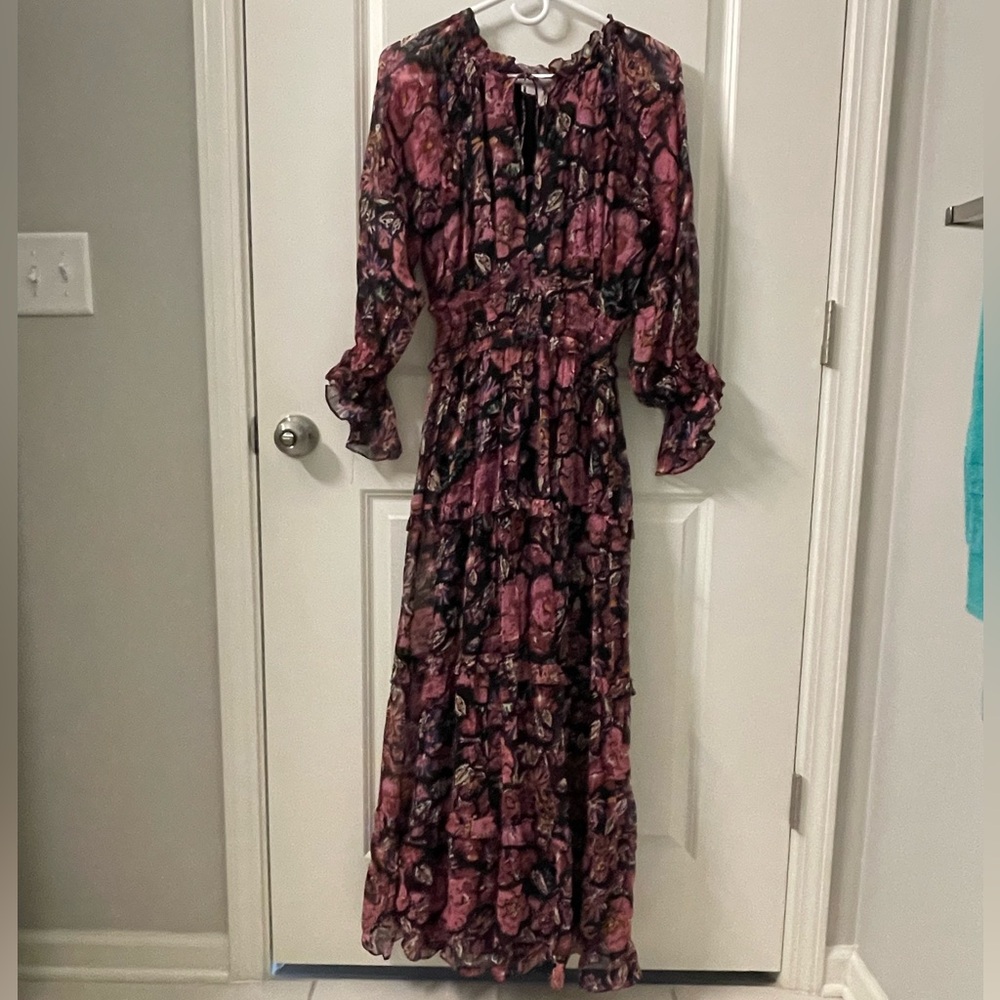 Cleobella raya small handmade Maxi Tiered Ruffle dress jolie floral Cottage core